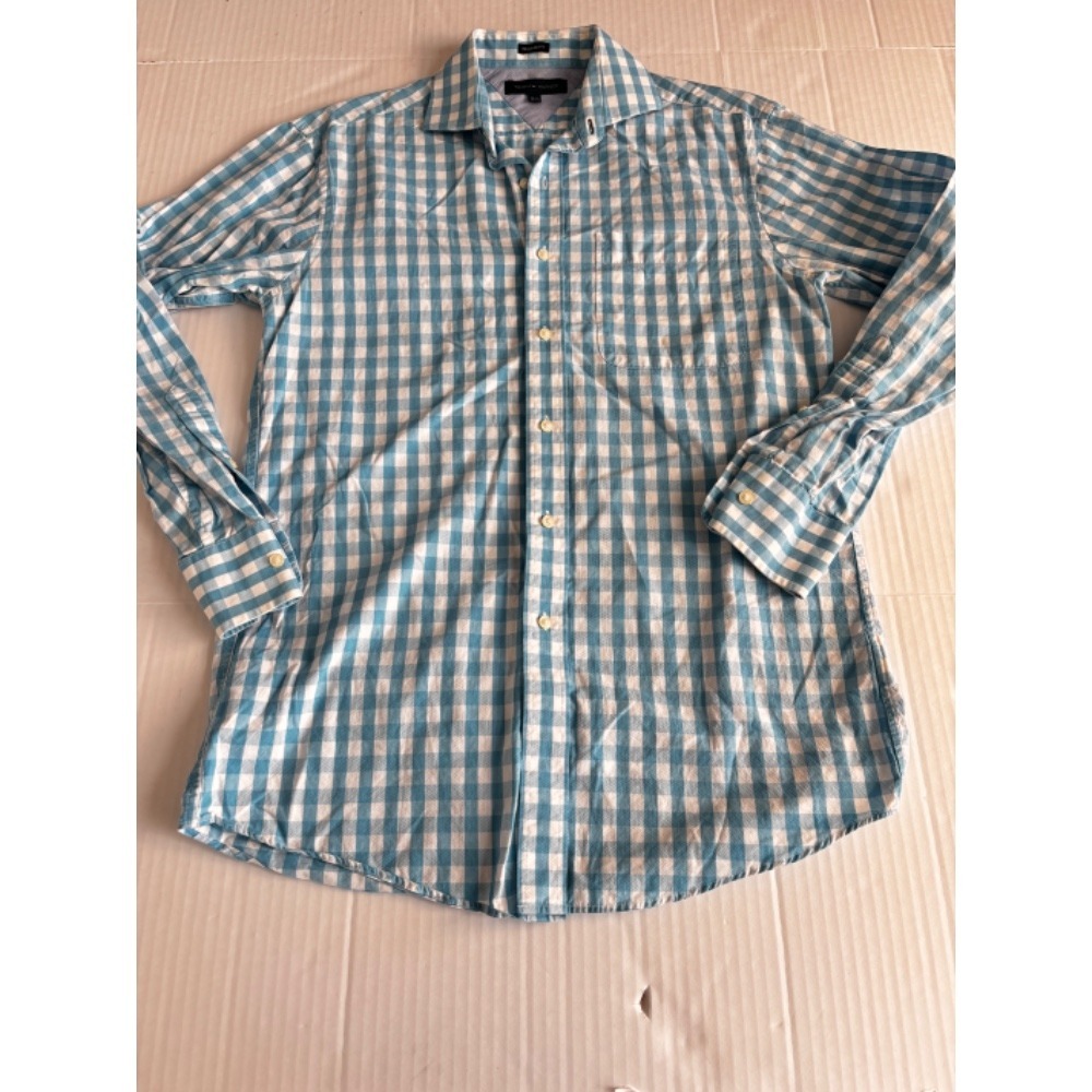 Tommy Hilfiger Button Down Shirt Gingham‎ Check Long Sleeve Regular Fit Size M - Picture 9 of 10